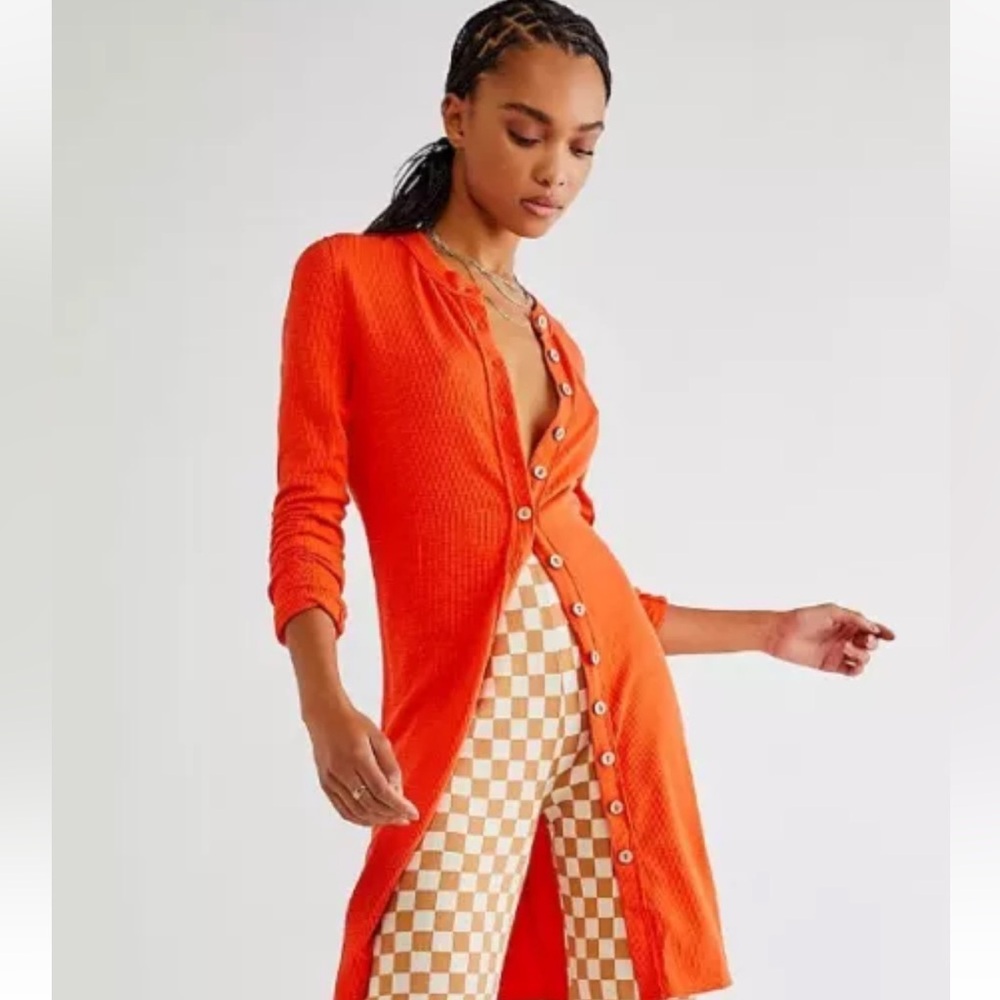 We the Free (Free People) Long Orange Cardigan NWT